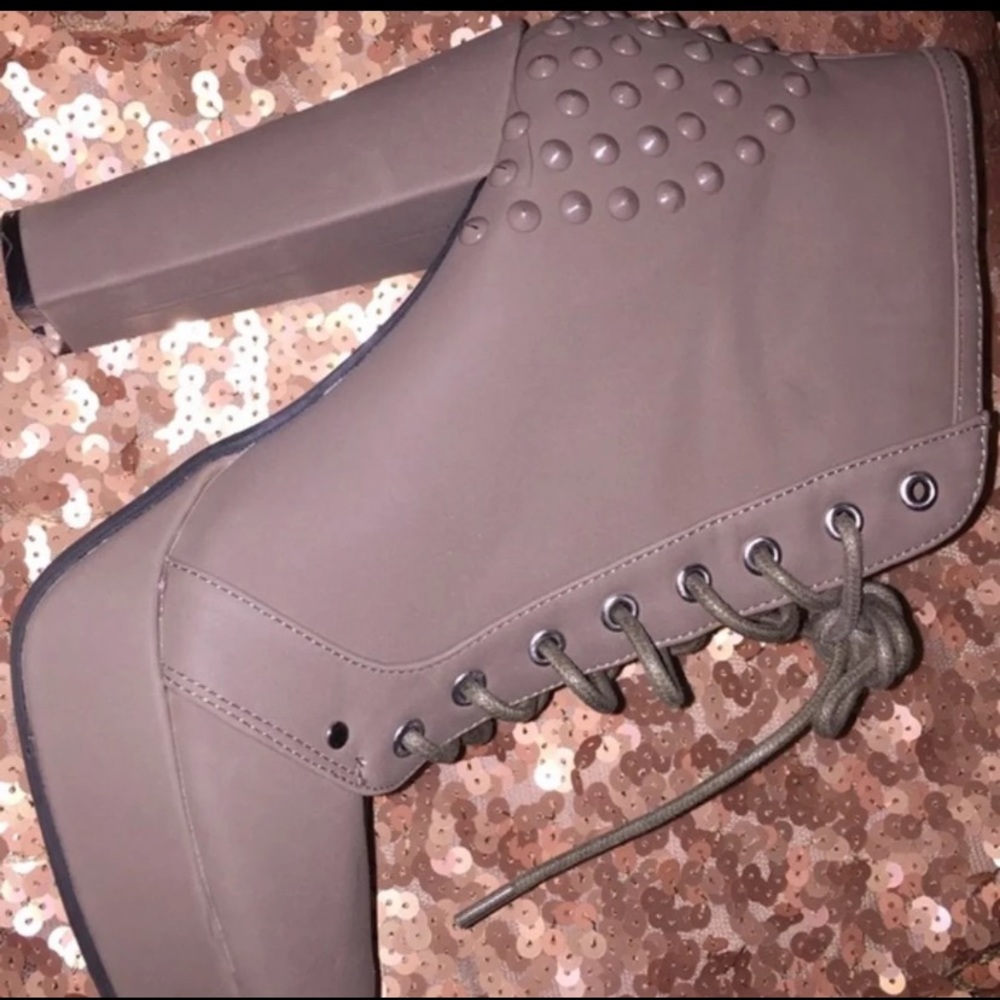 Nude/ Beige studded booties